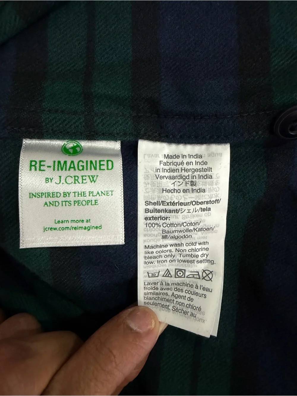 J. Crew NWOT Slim Mid Weight Flannel Double Brushed Button-Down Top Size XL